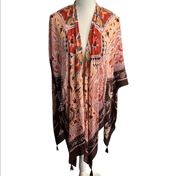 Vince Camuto Accessories - Vince Camuto Multicolored Bohemian Paisley Wrap W/Arm Holes OSFM